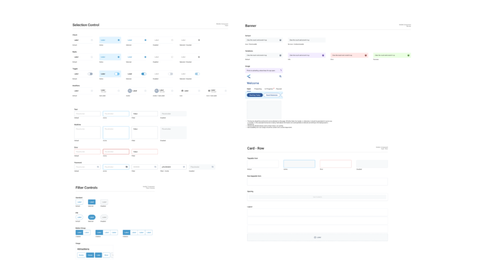 image of some of Lessen's Rivet design system.