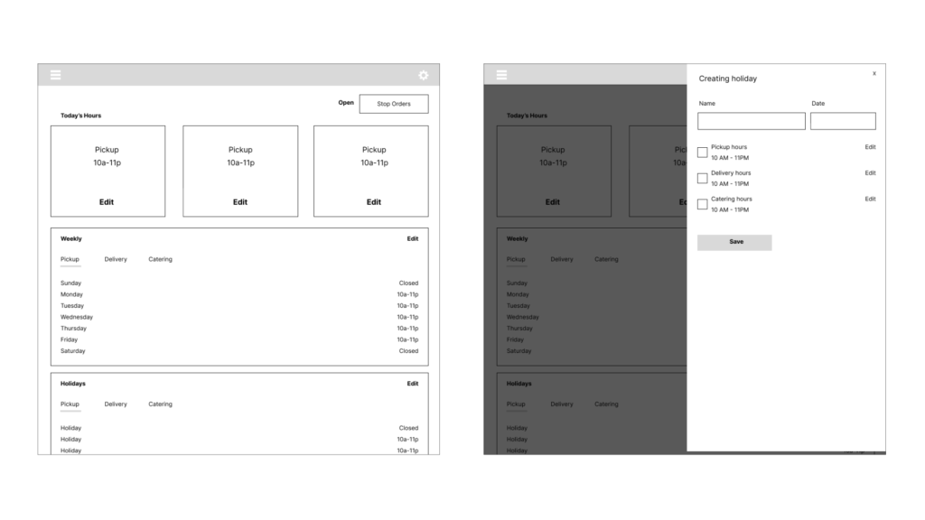 image of 2 wireframes