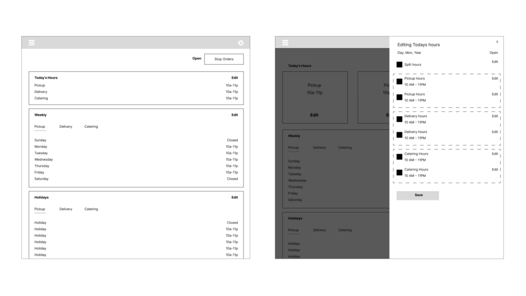 image of 2 wireframes