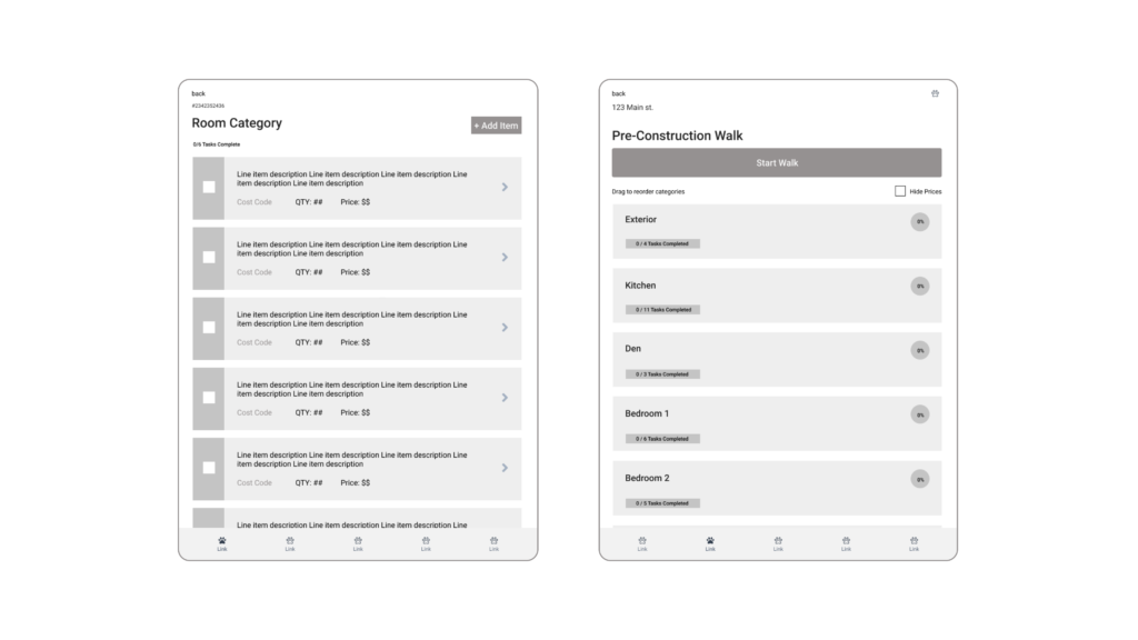 Image of 2 wireframes