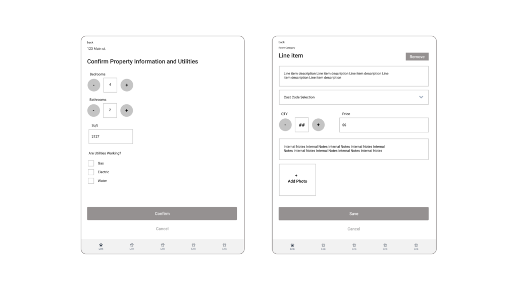 Image of 2 wireframes